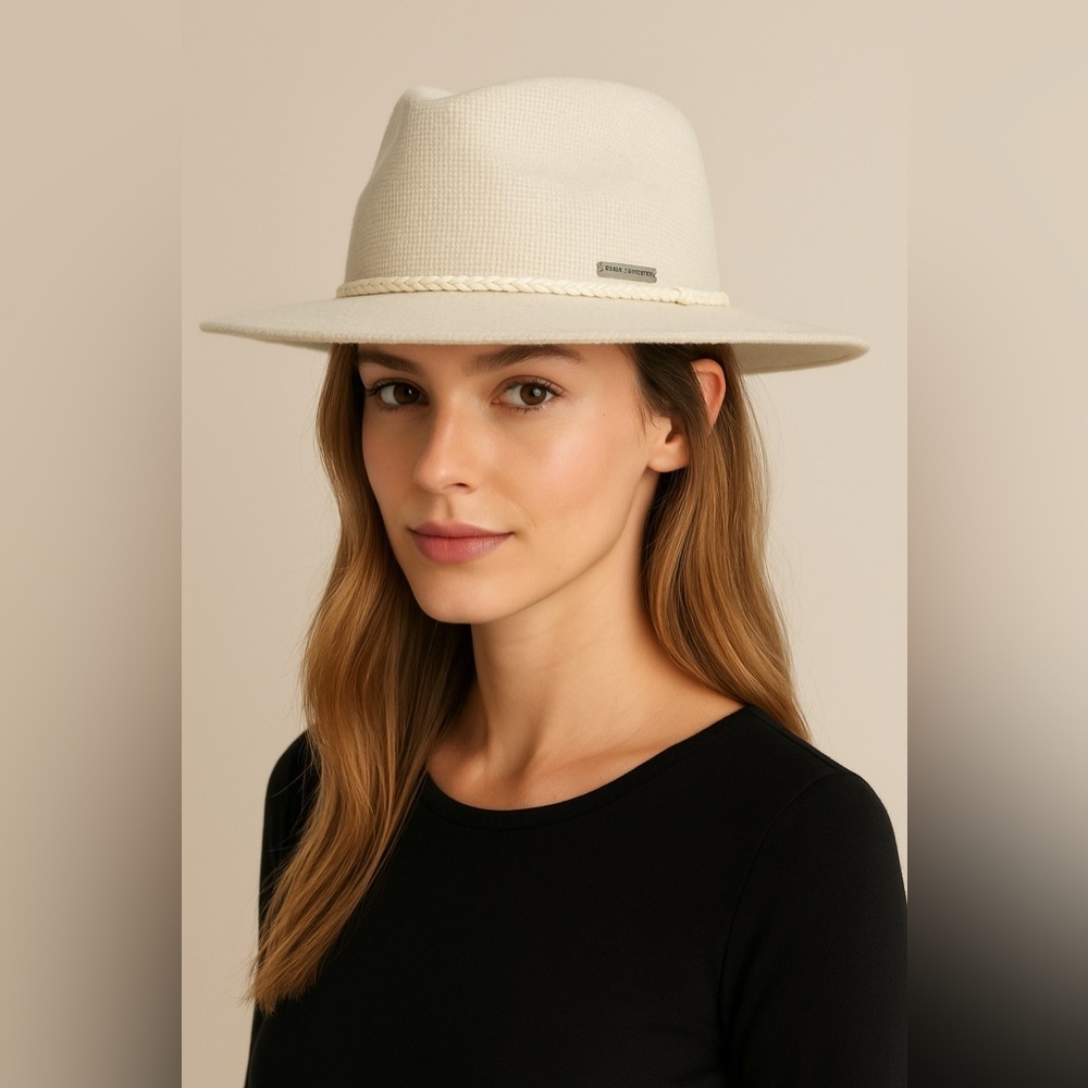 🤍 Vince Camuto Women’s White Chenille Panama Hat – One Size - Picture 7 of 9